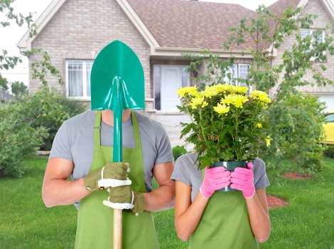 A trained landscaper using safety equipment in Bromley